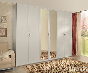 шкаф 6-ти дверный с 2-мя зеркалами Palmari P2590 цвет 2 светло-серый