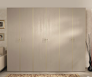 шкаф 6-ти дверный Palmari P5650 с молдингами цвет 5 бежевый с серым