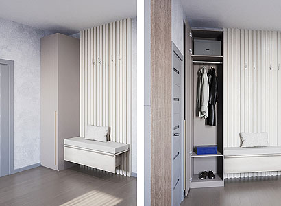 шкаф 1-но дверный Dimare D5510 цвет D5 бежево-серый
