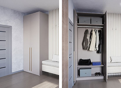 шкаф 2-х дверный Dimare D5520 цвет D5 бежево-серый