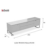 Тумба ТВ Dana Palmari P2180 цвет 2 серый длина 202 см