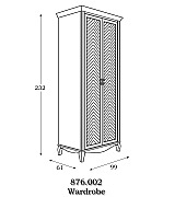 Шкаф 2-х дверный Panamar 876.002 цвет вишня