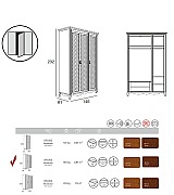 Шкаф 3-х дверный Panamar 876.003 цвет орех