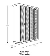 Шкаф 4-х дверный Panamar 875.004 цвет орех