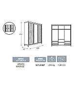 Шкаф купе 3-х дверный Panamar 977.210 цвет белый Шкаф купе 3-х дверный Panamar 977.210 цвет белый