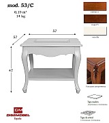 Журнальный стол Disemobel 53/C Cristal cerezo-5 цвет вишня стеклянная столешница 