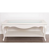 Журнальный стол Disemobel 53 Cristal vainilla цвет белый стеклянная столешница 
