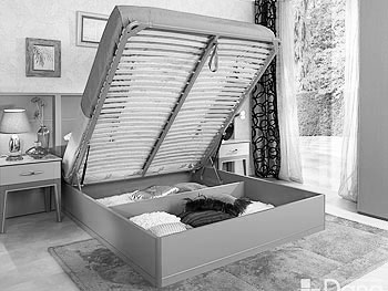 Подъемный механизм кровати Palmari с бельевым ящиком цвет 2 светло-серый