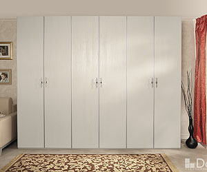 шкаф 6-ти дверный Palmari P2650 с молдингами цвет 2 светло-серый