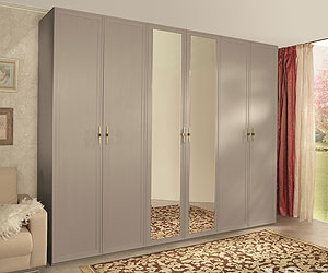 шкаф 6-ти дверный с 2-мя зеркалами Palmari P5590 цвет 5 бежево-серый