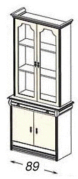 Витрина Рим R33; R33Z - стеклянные полки, зеркала Витрина Рим R33, R33Z